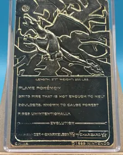 1999 Charizard Pokemon Trading Card 24K Gold Plated, Limited Edition Burger King - Image 5