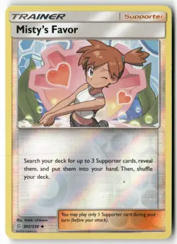 Misty's Favor 202/236 Uncommon Unified Minds Pokemon Reverse Holo LP - Image 1