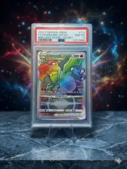 2022 Pokemon Charizard VSTAR 174/172 Full Art SR Brilliant Stars PSA 10 GEM MINT - Image 1