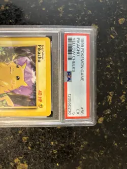 1999 Pokemon Base Set Unlimited Yellow Cheeks, #58 Pikachu, PSA 5 - Image 2
