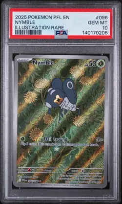 2025 POKEMON PFL EN-PHANTASMAL FLAMES ILLUSTRATION RARE #096 NYMBLE PSA 10 - Image 1