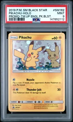 2019 POKEMON SM BLACK STAR PROMO TEAM UP SINGLE PACK BLISTERS PIKACHU-HOLO PSA 9 - Image 1