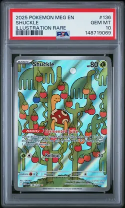 2025 POKEMON MEG EN-MEGA EVOLUTION ILLUSTRATION RARE #136 SHUCKLE PSA 10 - Image 1