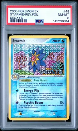 2005 POKEMON EX DEOXYS #48 STARMIE-REVERSE FOIL PSA 8 - Image 1