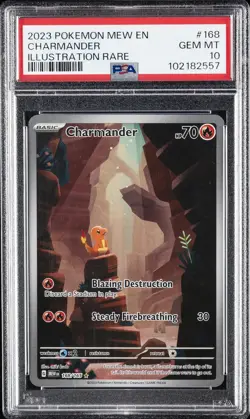 2023 POKEMON MEW EN-151 ILLUSTRATION RARE #168 CHARMANDER PSA 10 - Image 1