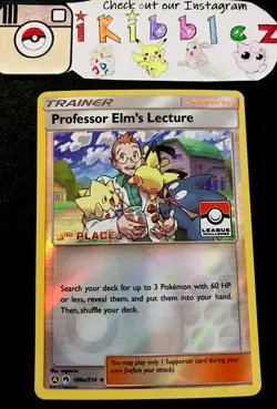 Professor Elm's Lecture 3rd Place Holo Pokemon League Promo Pichu Togepi Art! - Image 1