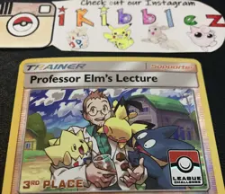Professor Elm's Lecture 3rd Place Holo Pokemon League Promo Pichu Togepi Art! - Image 2