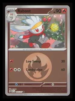 Raboot (Fire Energy Pattern) 037/217 Reverse Holo - Pokemon TCG NM - Image 1