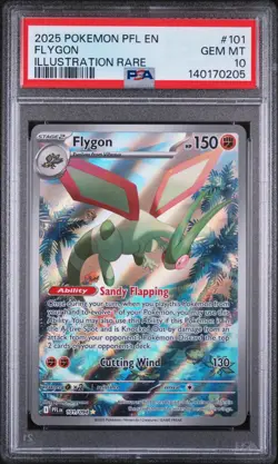 2025 POKEMON PFL EN-PHANTASMAL FLAMES ILLUSTRATION RARE #101 FLYGON PSA 10 - Image 1