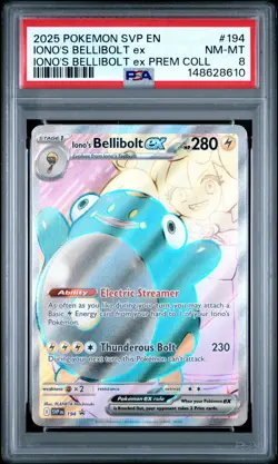 2025 POKEMON SVP EN-SV BLACK STAR PROMO #194 IONO'S BELLIBOLT EX PSA 8 - Image 1