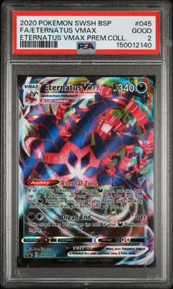 2020 POKEMON SWSH BLACK STAR PROMO #045 FULL ART/ETERNATUS VMAX PSA 2 - Image 1