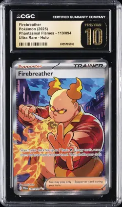 2025 POKEMON PFL EN-PHANTASMAL FLAMES ULTRA RARE FIREBREATHER CGC 10 PRISTINE - Image 1