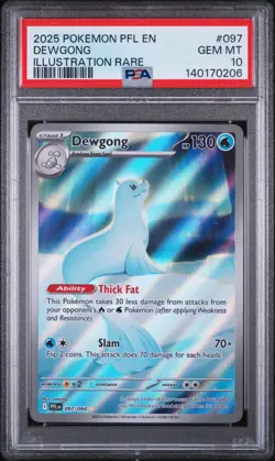 2025 POKEMON PFL EN-PHANTASMAL FLAMES ILLUSTRATION RARE #097 DEWGONG PSA 10 - Image 1