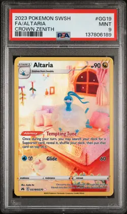 2023 POKEMON SWORD & SHIELD CROWN ZENITH #GG19 FULL ART/ALTARIA PSA 9 - Image 1