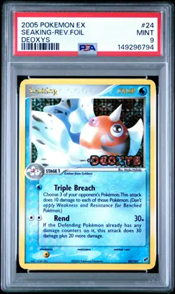 2005 POKEMON EX DEOXYS #24 SEAKING-REVERSE FOIL PSA 9 - Image 1