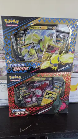 Pokemon Crown Zenith Regieleki V AND Regidrago V Box Collection SEALED - Image 1