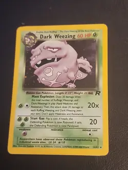 2000 Pokemon Dark Weezing Team Rocket #14/82 Holo - Image 2