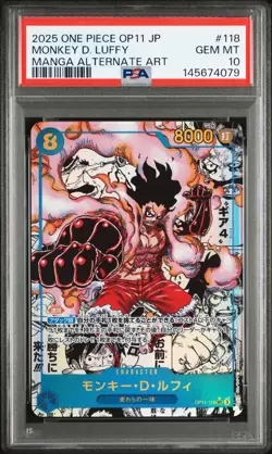 2025 ONE PIECE JPN A FIST OF DIVINE SPEED MANGA ALT ART MONKEY D. LUFFY PSA 10 - Image 1