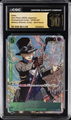 2025 ONE PIECE JAPANESE PROMO SHONEN JUMP APRIL #OP09-027 SABO CGC 10 PRISTINE - Image 1