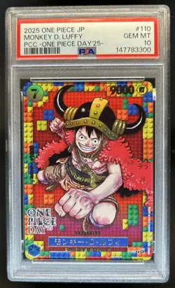 2025 One Piece Japanese Monkey D. Luffy PCC One Piece Day '25 #110 PSA 10 - Image 1
