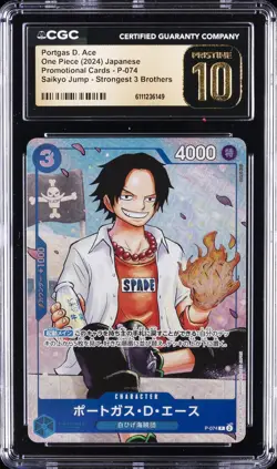 2024 ONE PIECE JPN PROMO STRONGEST 3 BROTHERS PORTGAS D. ACE CGC 10 PRISTINE - Image 1