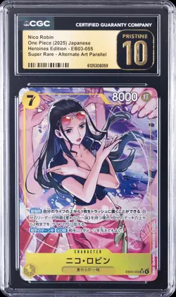 2025 ONE PIECE JPN HEROINES EDITION ALT ART #EB03-055 NICO ROBIN CGC 10 PRISTINE - Image 1