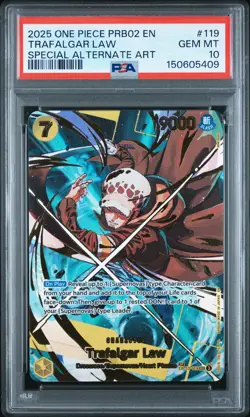 2025 ONE PIECE PRB02-PREMIUM BOOSTER SPECIAL ALT ART #119 TRAFALGAR LAW PSA 10 - Image 1