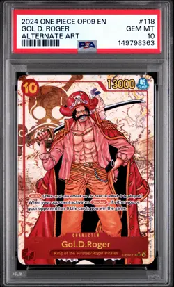 2024 ONE PIECE OP09-EMPERORS IN THE NEW WORLD ALTERNATE ART GOL D. ROGER PSA 10 - Image 1