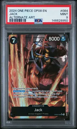 2024 ONE PIECE OP08-TWO LEGENDS ALTERNATE ART #084 JACK PSA 9 - Image 1