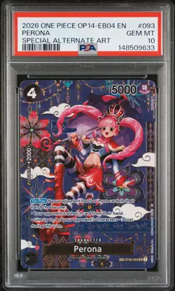 2026 ONE PIECE THE AZURE SEA'S SEVEN SPECIAL ALTERNATE ART #093 PERONA PSA 10 - Image 1