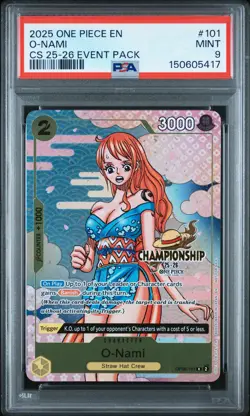 2025 ONE PIECE CHAMPIONSHIP 2025-26 EVENT PACK #101 O-NAMI PSA 9 - Image 1