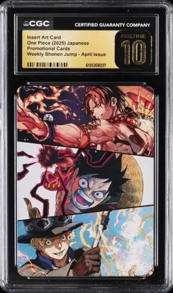 2025 ONE PIECE JAPANESE PROMO SHONEN JUMP APRIL INSERT ART CARD CGC 10 PRISTINE - Image 1