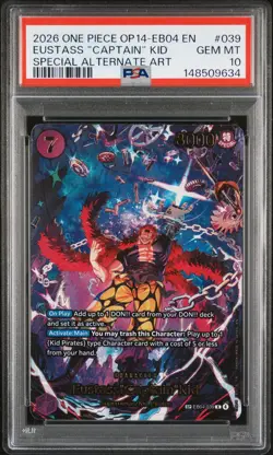 2026 ONE PIECE THE AZURE SEA'S SEVEN SPECIAL ALT ART EUSTASS CAPTAIN KID PSA 10 - Image 1