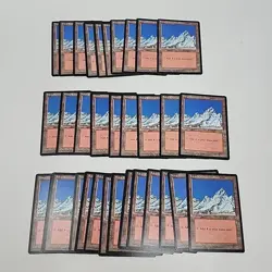 Lot of 34 Ice Age Magic The Gathering MTG Snow Covered Mountain Land Cards NM/M - Image 1