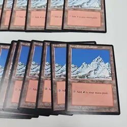 Lot of 34 Ice Age Magic The Gathering MTG Snow Covered Mountain Land Cards NM/M - Image 2