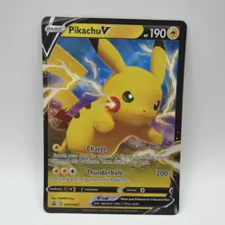 Pokemon TCG Pikachu v SWSH061 Full Art Holo Card Sword and Shield Promo - Image 1