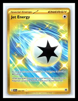 💥 2024 Pokemon Surging Sparks Jet Energy Gold Holo # 252/191 - Image 1