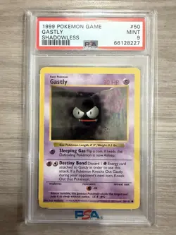 1999 Pokemon Shadowless Gastly PSA 9 Mint #50 Base Set - Image 1