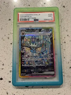 Pokemon Vaporeon ex 205/187 Sv8a: Terastal Fest Special Art Rare Holo PSA 9 2024 - Image 1