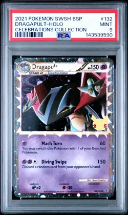 2021 POKEMON SWSH PROMO CELEBRATIONS COLLECTION #132 DRAGAPULT-HOLO PSA 9 - Image 1