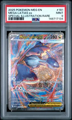 2025 POKEMON MEGA EVOLUTION SPECIAL ILLUSTRATION RARE #181 MEGA LATIAS EX PSA 9 - Image 1