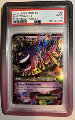 PSA 9 Phantom Forces M Gengar EX 2014 Mega XY Pokemon W/ Guard - Image 1