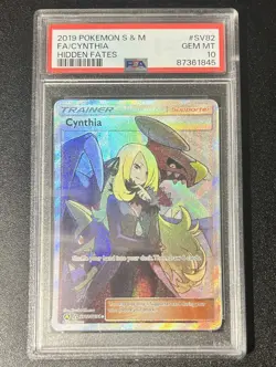 Cynthia SV82/SV94 Hidden Fates Pokemon TCG PSA 10 GEM MT - Image 1