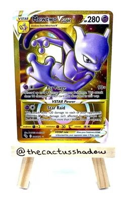 Pokemon GO Holo Mewtwo VSTAR (Gold Secret) 086/078 - NM - Image 1