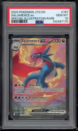 2025 Pokemon Journey Together #187 Salamence EX PSA 10 Gem Mint - Image 1