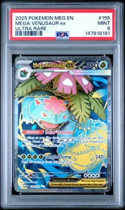 2025 POKEMON MEG EN-MEGA EVOLUTION ULTRA RARE #155 MEGA VENUSAUR EX PSA 9 - Image 1
