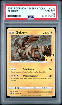 2021 POKEMON CELEBRATIONS #010 ZEKROM PSA 10 - Image 1