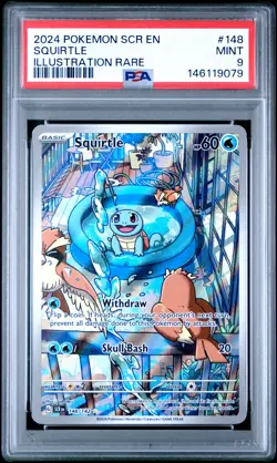 2024 POKEMON SCR EN-STELLAR CROWN ILLUSTRATION RARE #148 SQUIRTLE PSA 9 - Image 1