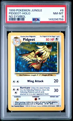 1999 POKEMON JUNGLE NO SYMBOL #8 PIDGEOT-HOLO PSA 8 - Image 1