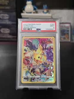 2023 POKEMON SWORD & SHIELD CROWN ZENITH #160 FULL ART/PIKACHU PSA 9 - Image 1